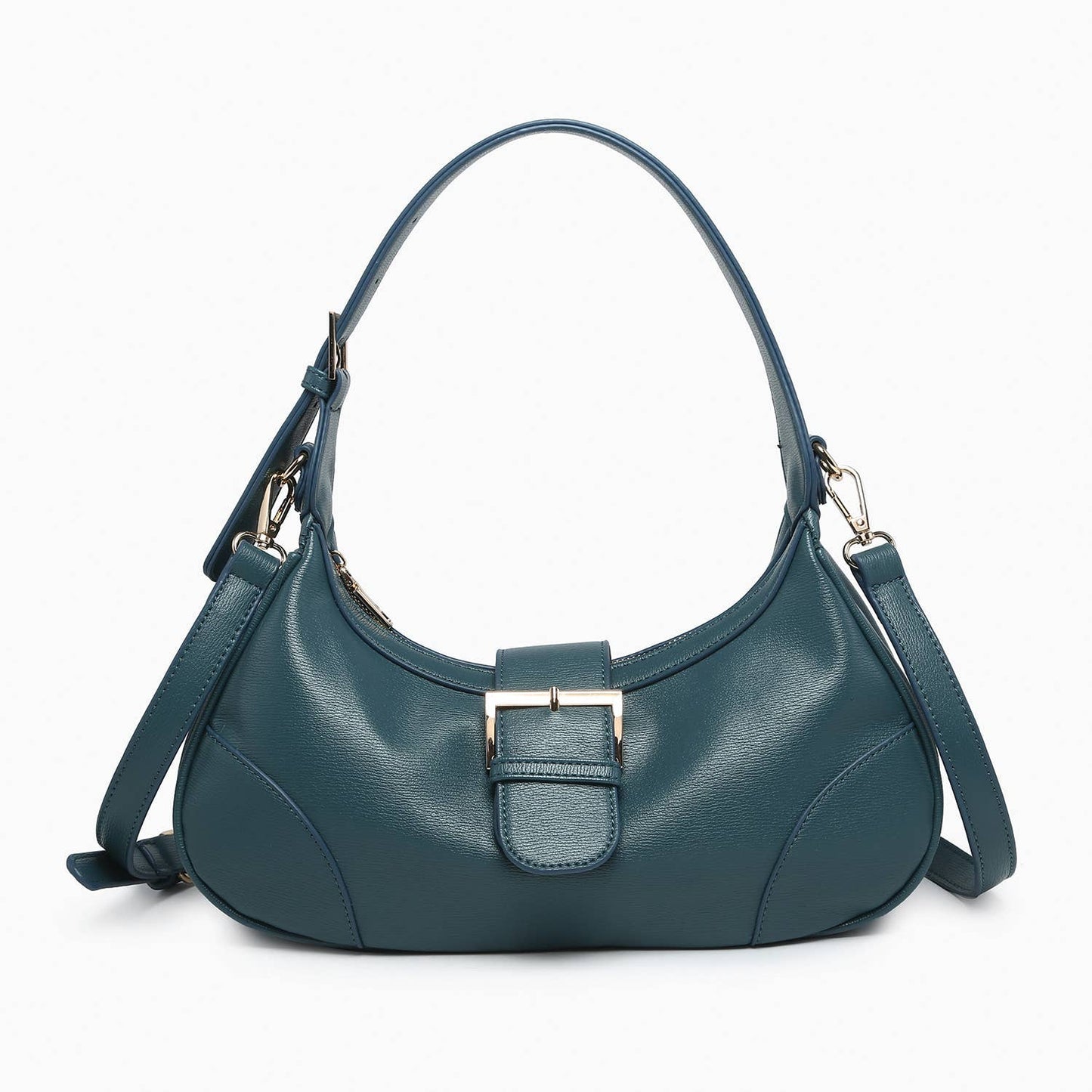 JN2646 Madrid Buckle Shaped Shoulder Bag/Crossbody: Gunmetal