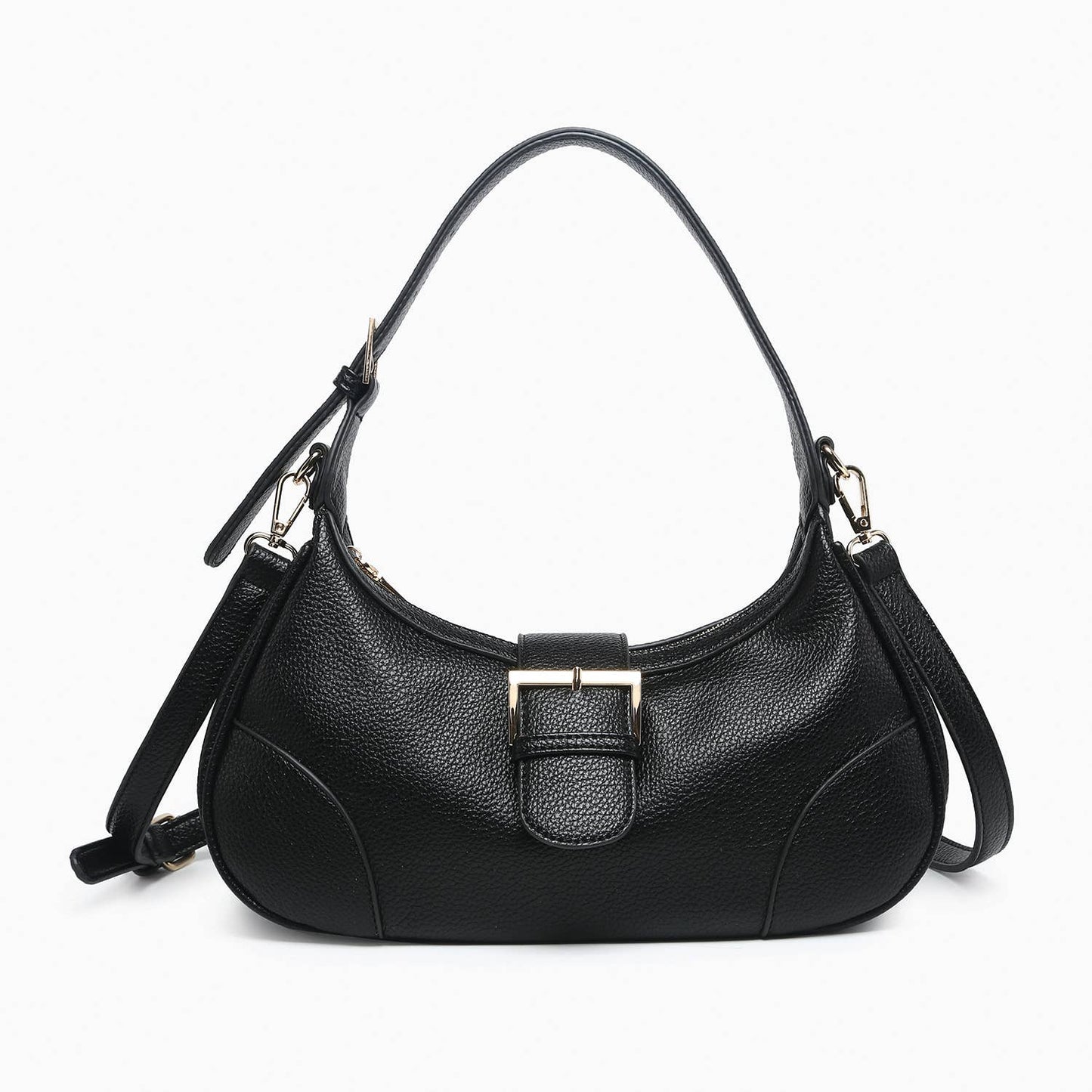 JN2646 Madrid Buckle Shaped Shoulder Bag/Crossbody: Gunmetal