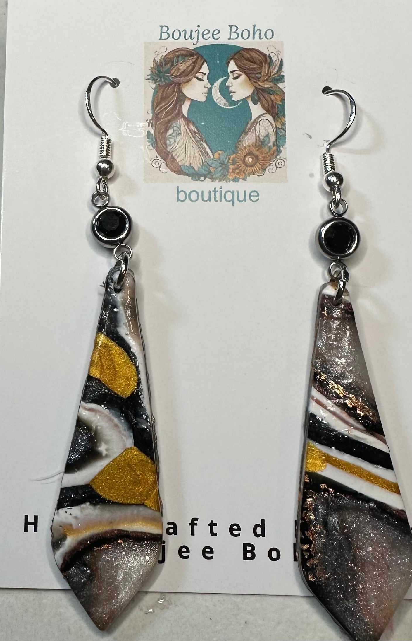 Long Jungle Quartz Earrings