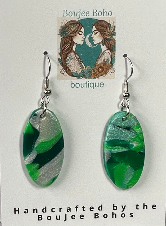 Green Swirl Earrings