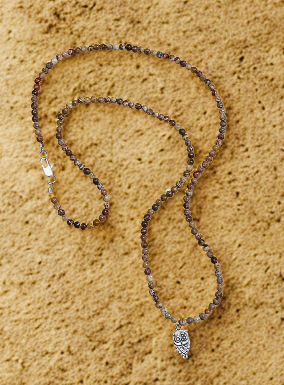 Jasper with Owl Necklace