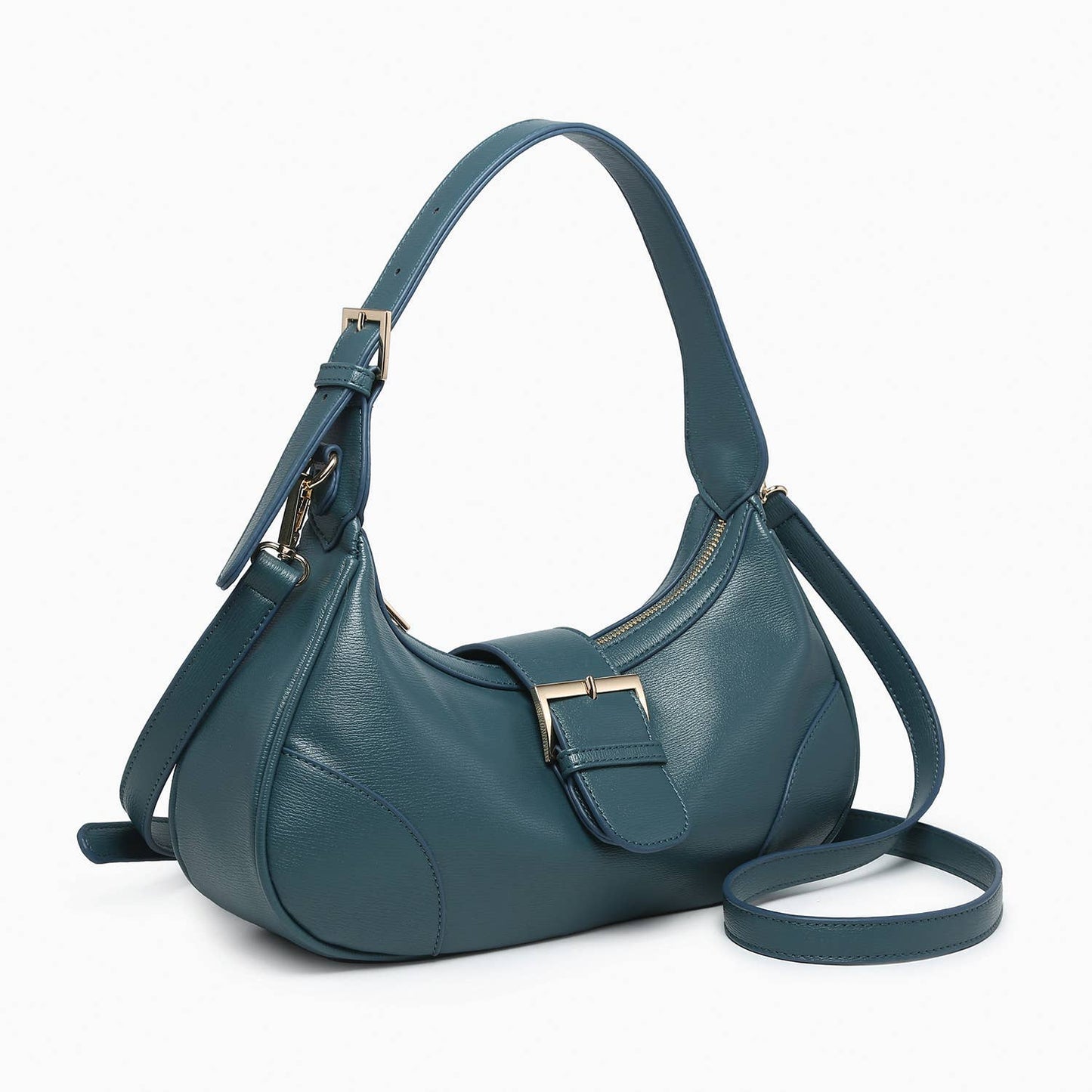JN2646 Madrid Buckle Shaped Shoulder Bag/Crossbody: Gunmetal