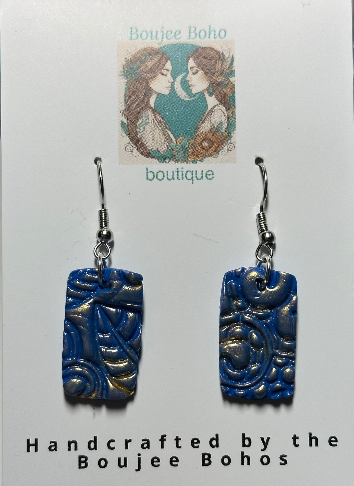 Royal Swirl Clay Earrings