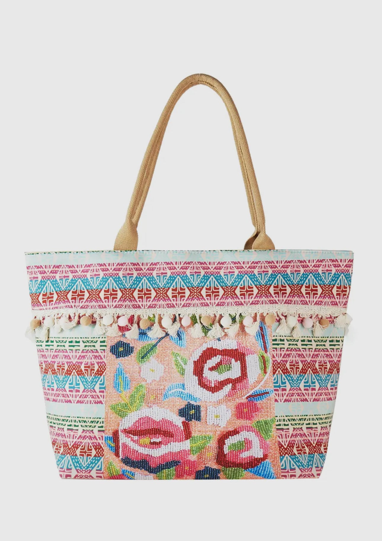 Printed Embroidery Tote Bag