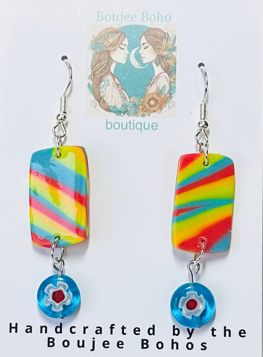 Sunburst Confetti Drop Earrings