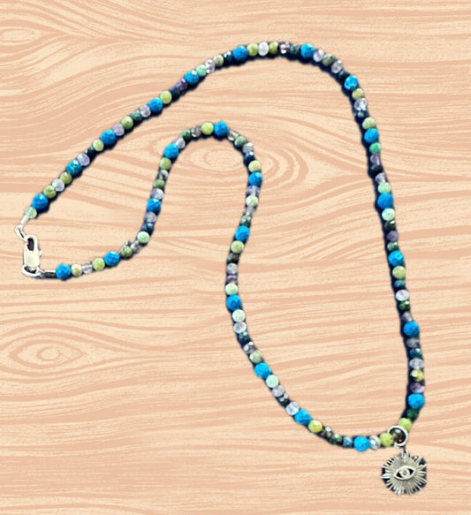 Mixed gemstone with Eye Necklace