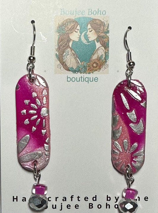 Pink Floral Earrings