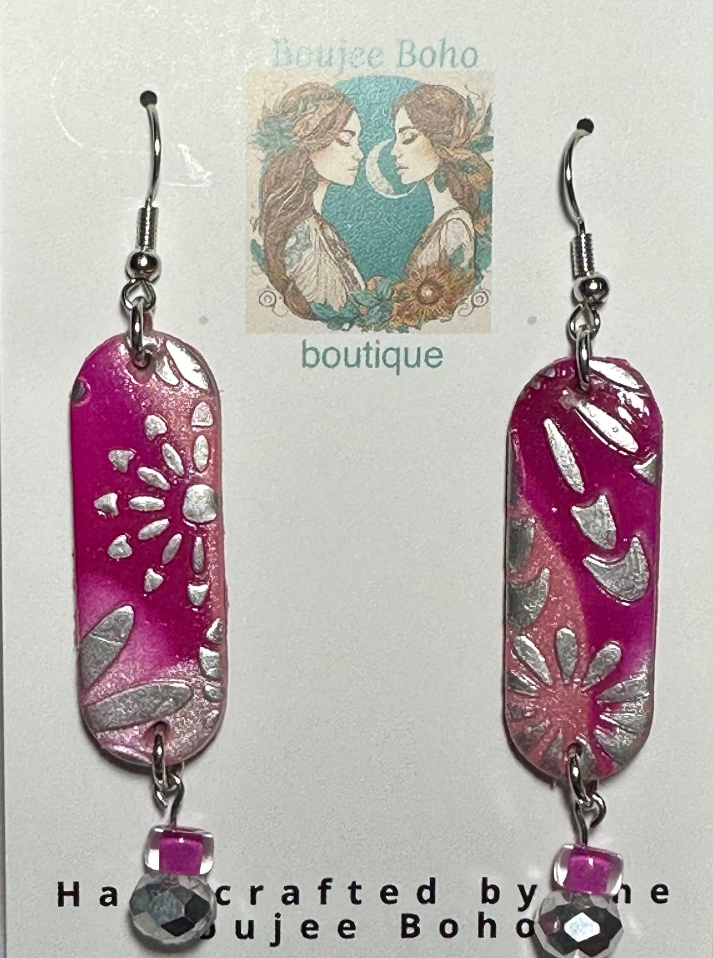 Pink Floral Earrings