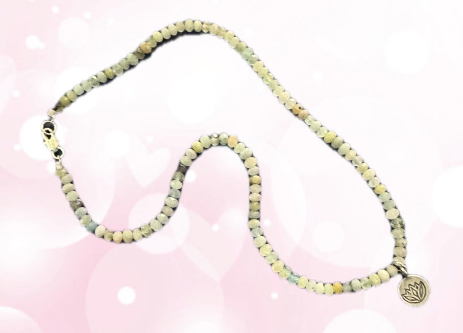 Morganite with Lotus Necklace
