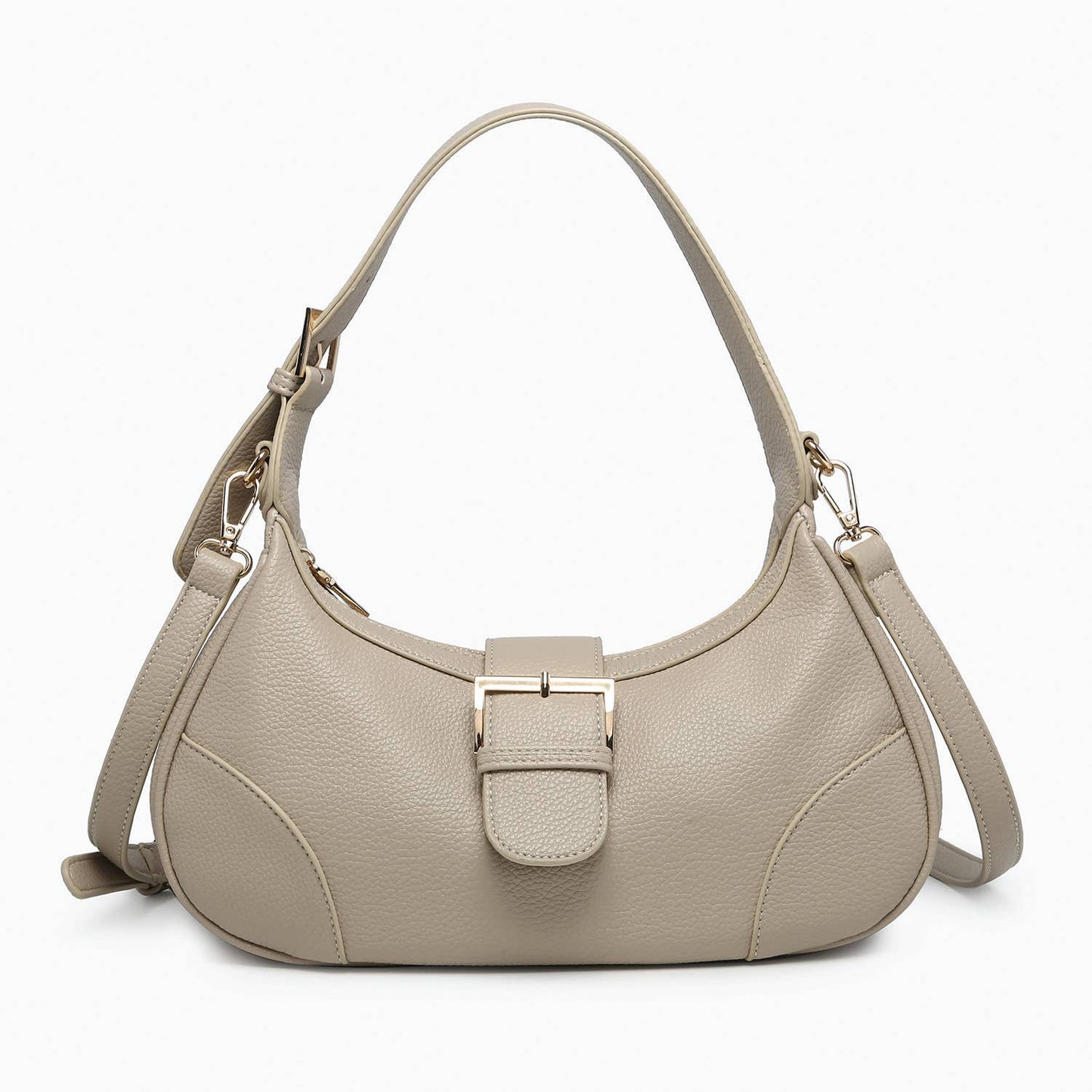 JN2646 Madrid Buckle Shaped Shoulder Bag/Crossbody: Gunmetal