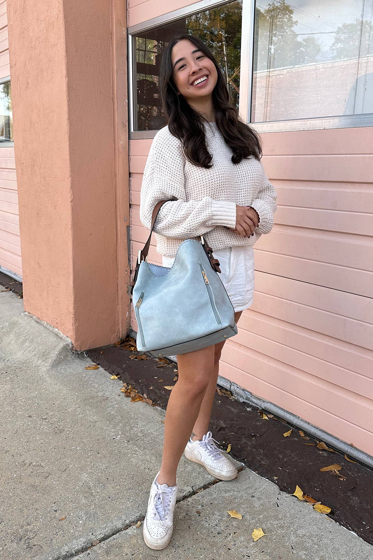 M1816A Alexa 2-in-1 Hobo Bag w/Dual Zip Compartments: Wine