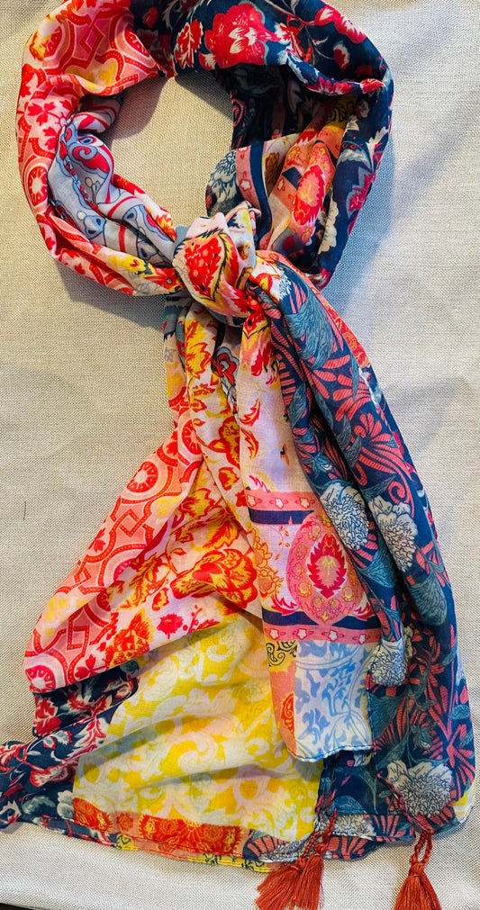 Boho Bliss Multi-Pattern Scarf