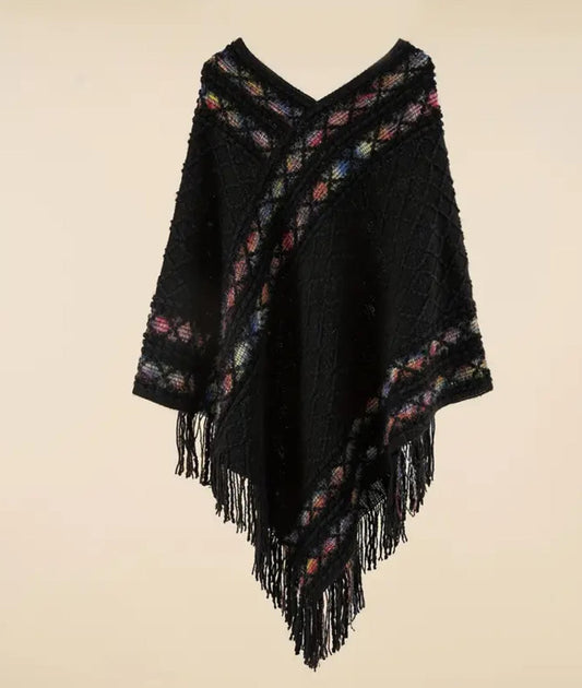 Golden Sunshine Knit Poncho